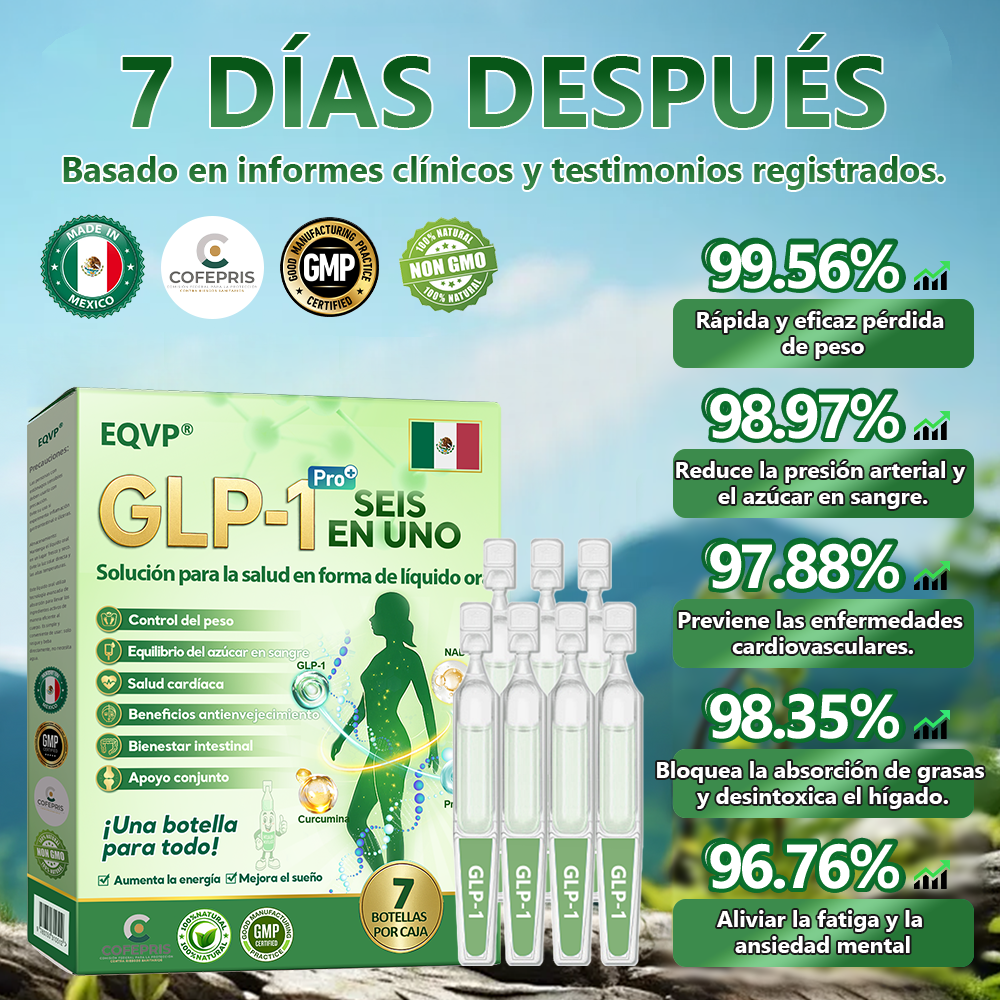 Tienda Oficial💎𝗘𝗤𝗩𝗣® 𝐺𝐿𝑃-𝟏 Solución de Salud Seis-en-Uno en Líquido Oral⚡(Resultados visibles en 7 días)💪 Adecuado para la obesidad, la diabetes,la salud cardiovascular,  la salud intestinal, los problemas de articulaciones y mucho más🕊️