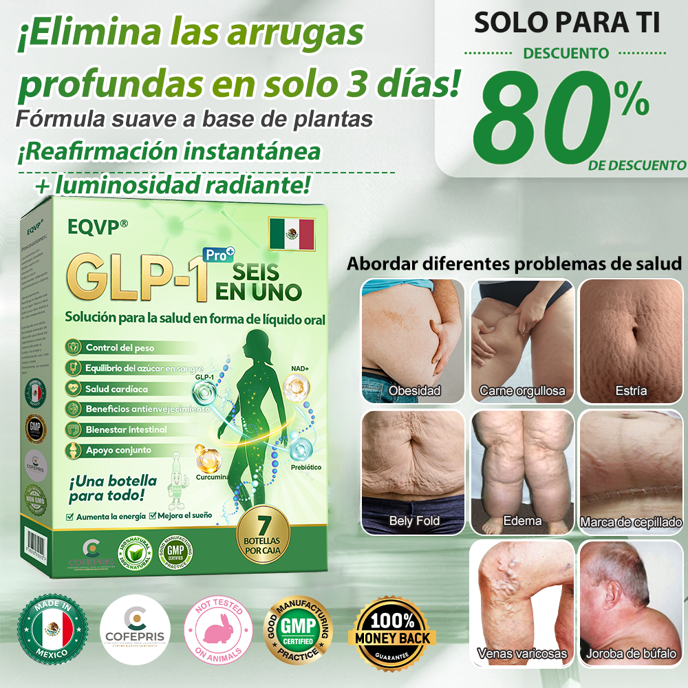 Tienda Oficial💎𝗘𝗤𝗩𝗣® 𝐺𝐿𝑃-𝟏 Solución de Salud Seis-en-Uno en Líquido Oral⚡(Resultados visibles en 7 días)💪 Adecuado para la obesidad, la diabetes,la salud cardiovascular,  la salud intestinal, los problemas de articulaciones y mucho más🕊️